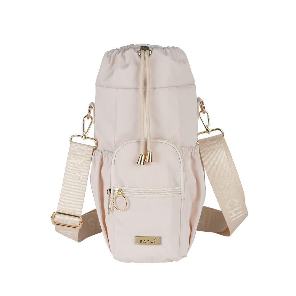 Sachi Deluxe Crossbody Insulated Bottle Bag w/ Adjustable Strap Alabaster