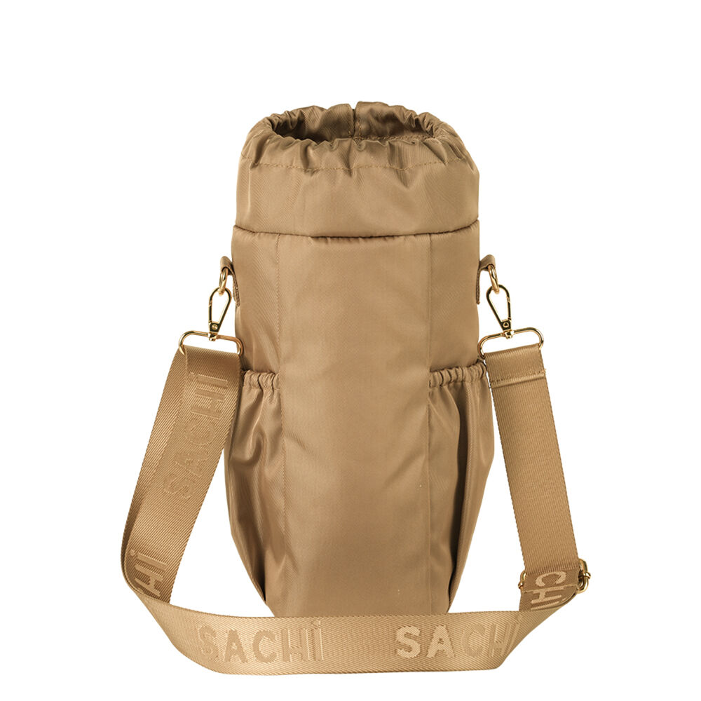 Sachi Deluxe Crossbody Insulated Bottle Bag w/ Adjustable Strap Latte
