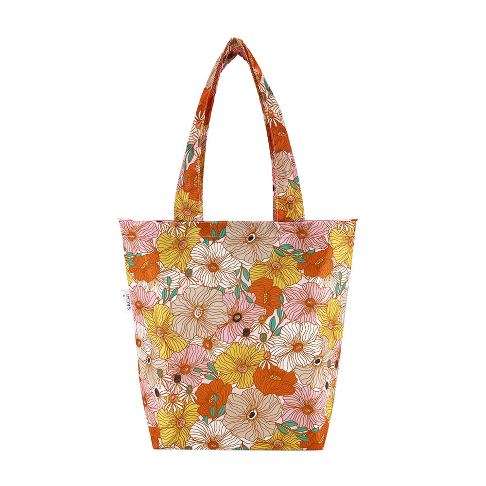 3PK Sachi Insulated Market Tote Grocery Carry Bag 27x15x38cm Retro Floral
