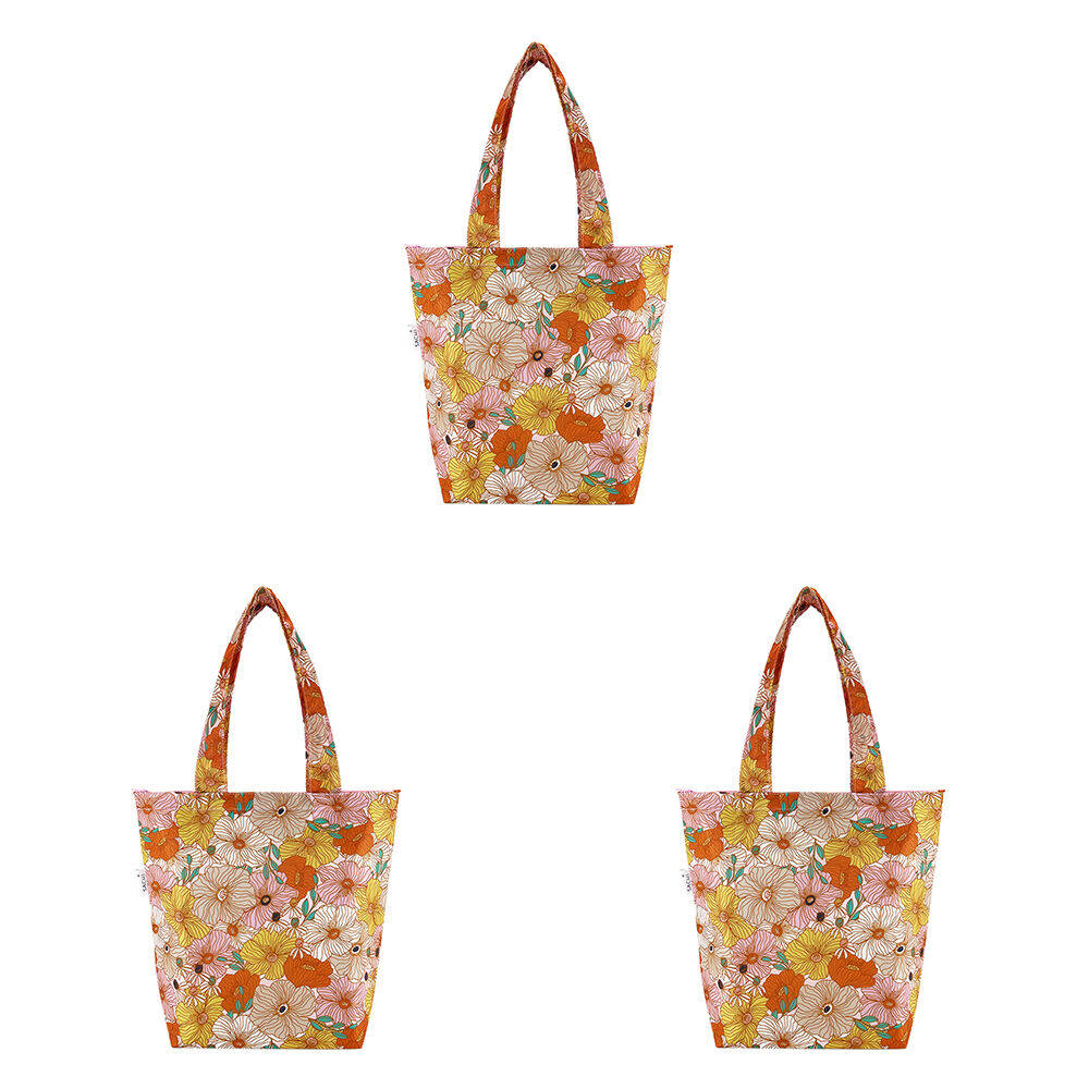3PK Sachi Insulated Market Tote Grocery Carry Bag 27x15x38cm Retro Floral