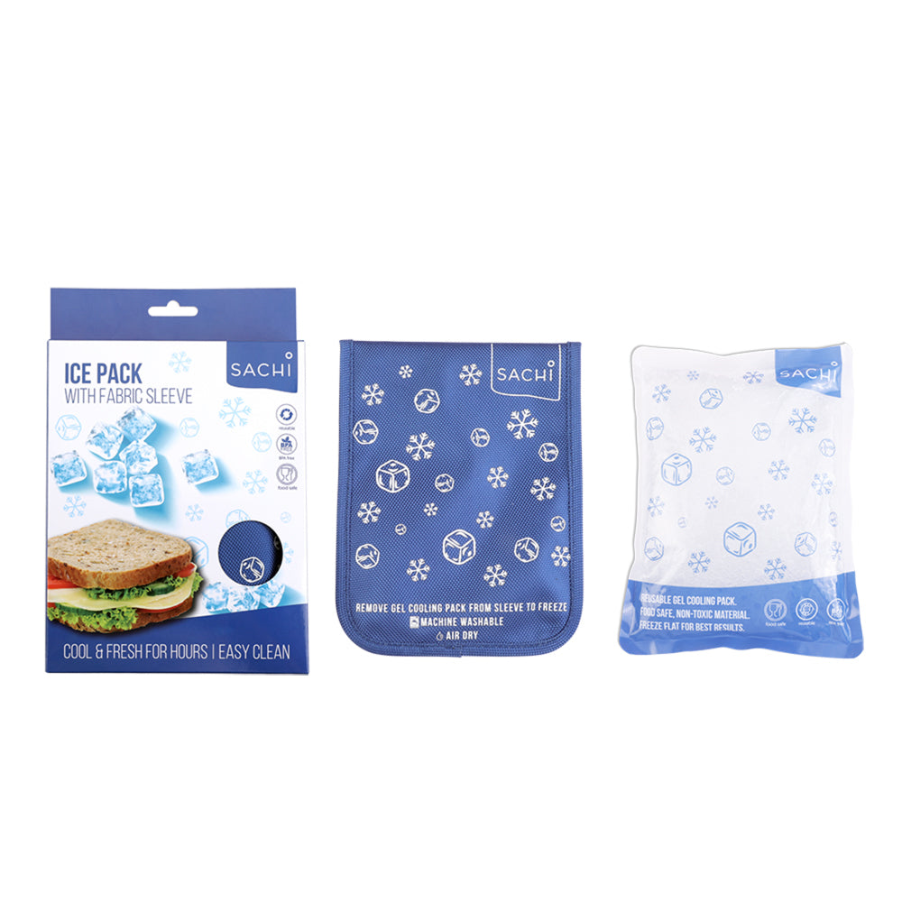 3PK Sachi Resealable Gel Ice Pack w/ Fabric Sleeve - Medium