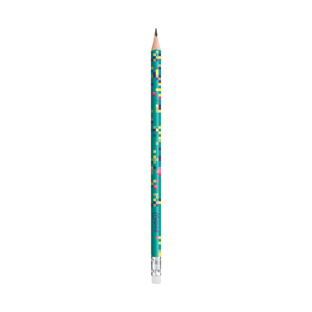 60pc Maped Pixel Party HB Eraser Tip Graphite Pencil
