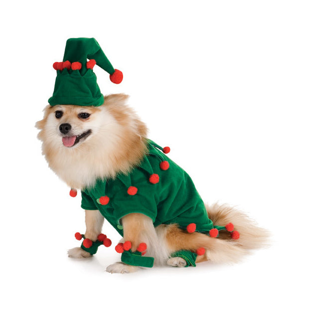 Rubies Size M Elf Dress/Hat Cuffs Pet/Dog Dress-up Costume Set
