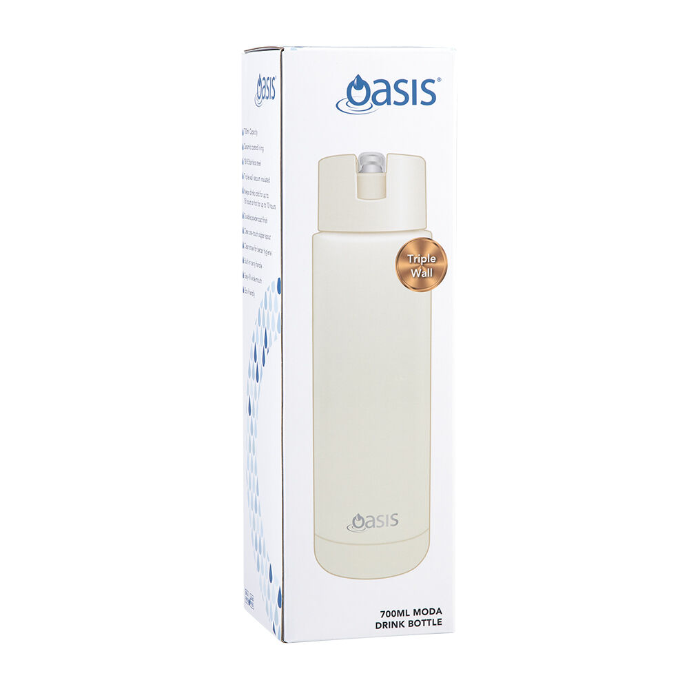 Oasis Ceramic Lined Stainless Steel Insulated Moda Drink Bottle 700ml Alabaster