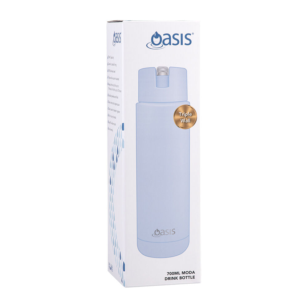 Oasis Ceramic Lined Stainless Steel Insulated Moda Drink Bottle 700ml Periwinkle