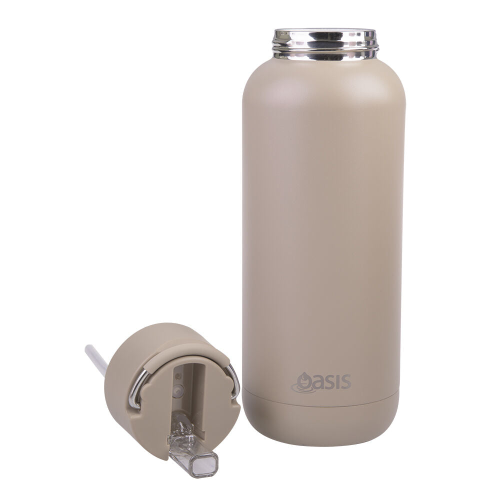 Oasis Ceramic Lined Stainless Steel Insulated Moda Drink Bottle 1L Latte