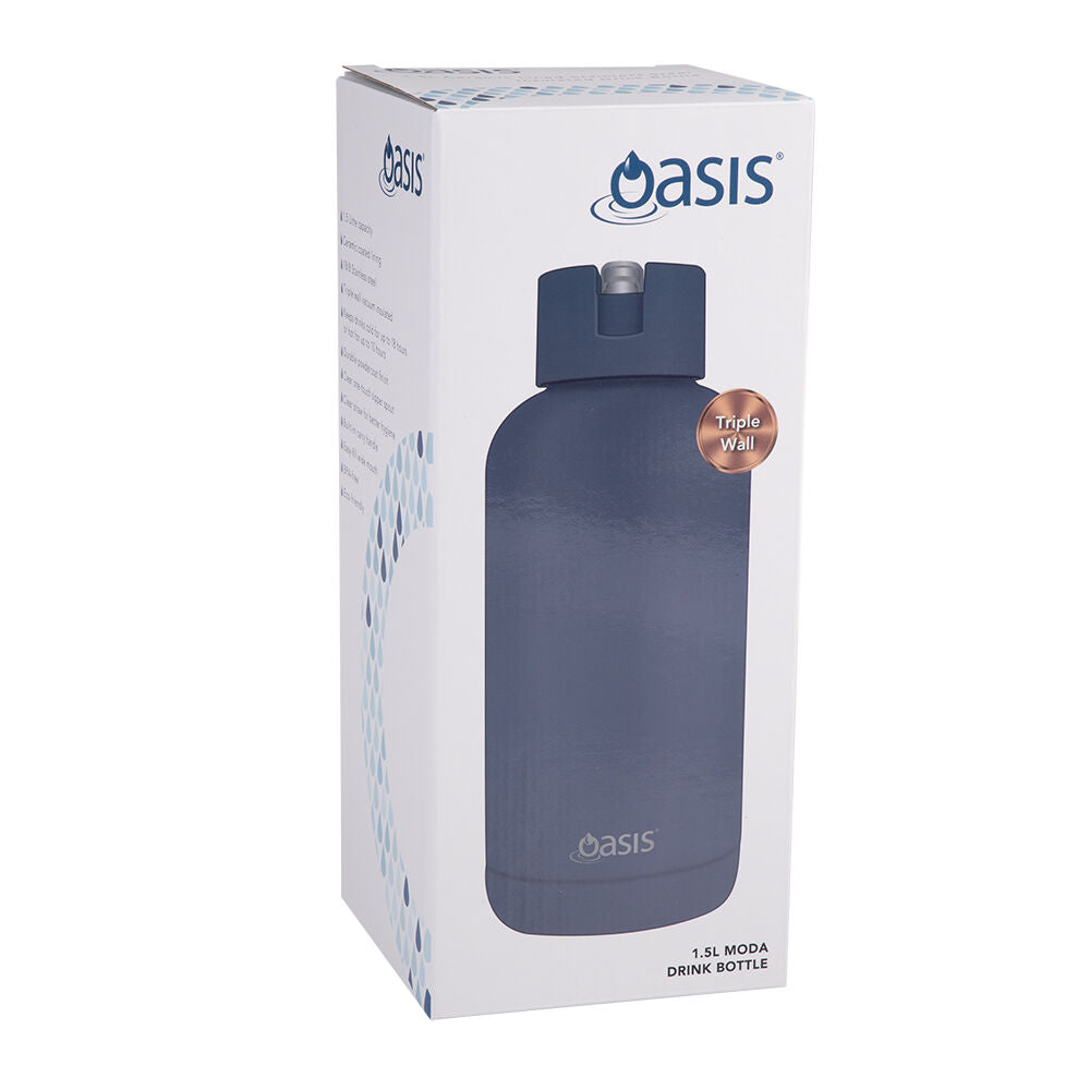 Oasis Ceramic Lined Stainless Steel Insulated Moda Drink Bottle 1.5L Indigo