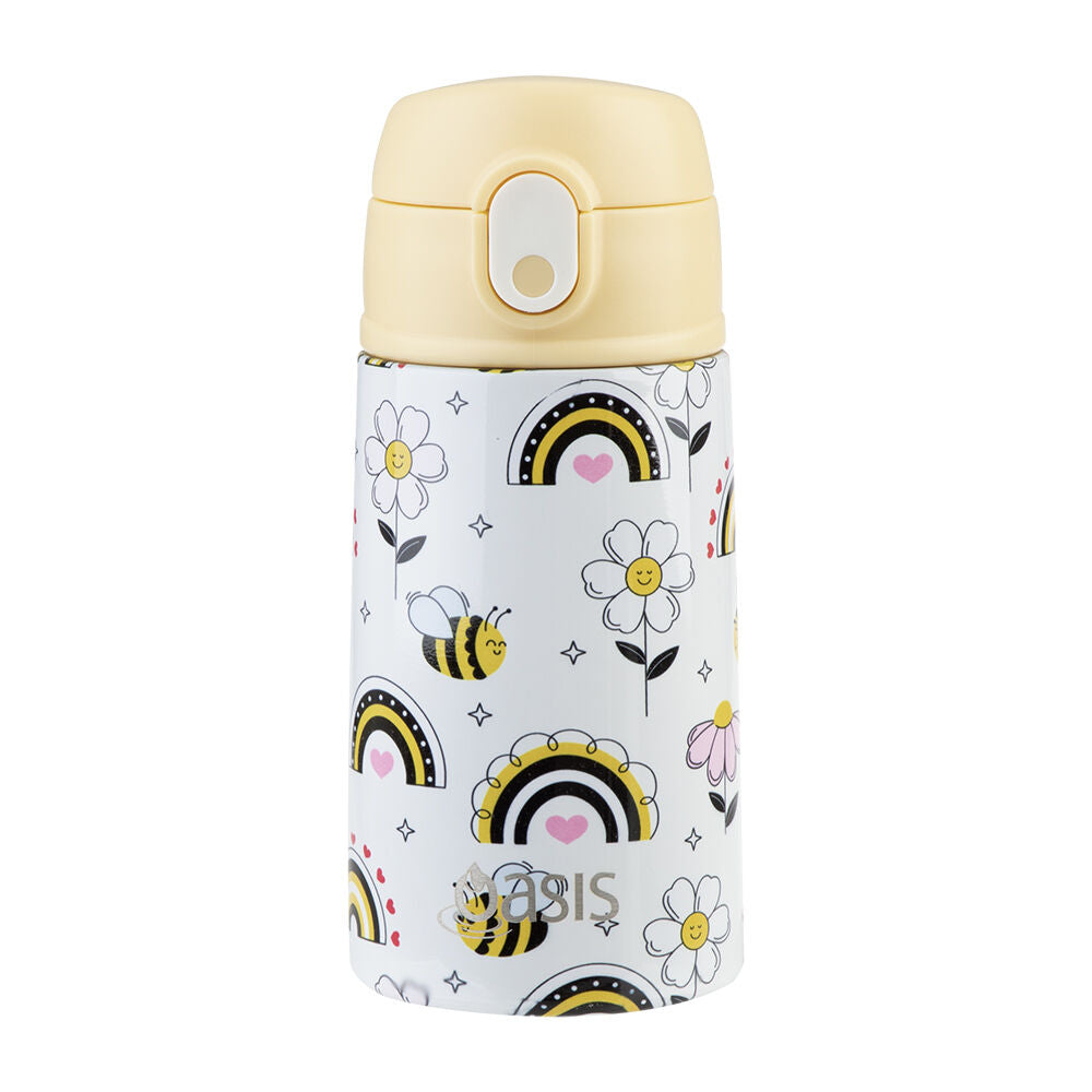 Oasis Stainless Steel Insulated Kids Drink Bottle w/ Straw 400ml Busy Bees