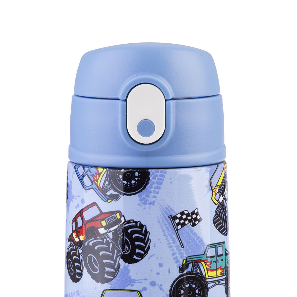 Oasis Stainless Steel Insulated Kids Drink Bottle w/ Straw 400ml Monster Trucks