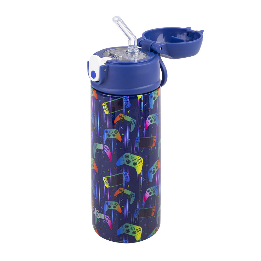 Oasis Stainless Steel Insulated Kids Drink Bottle w/Straw 550ml Gamer