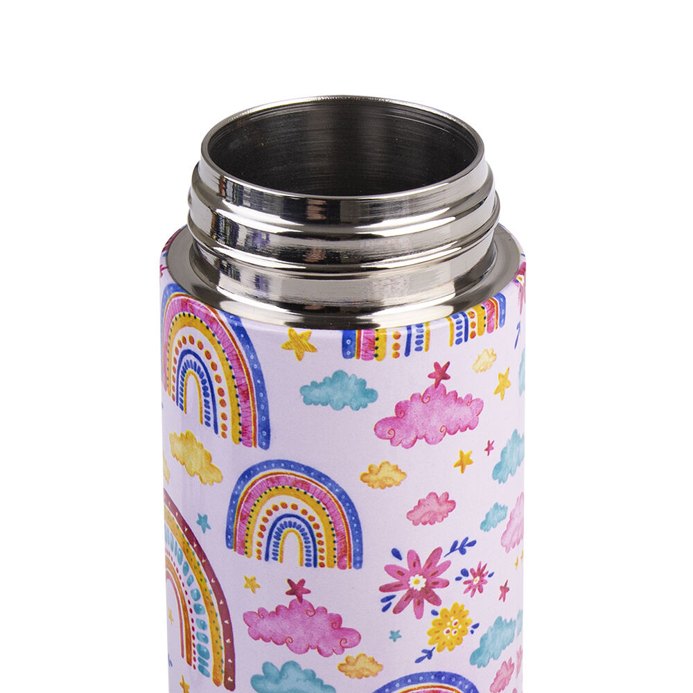 Oasis Stainless Steel Insulated Kids Drink Bottle w/Straw 550ml Rainbow Sky