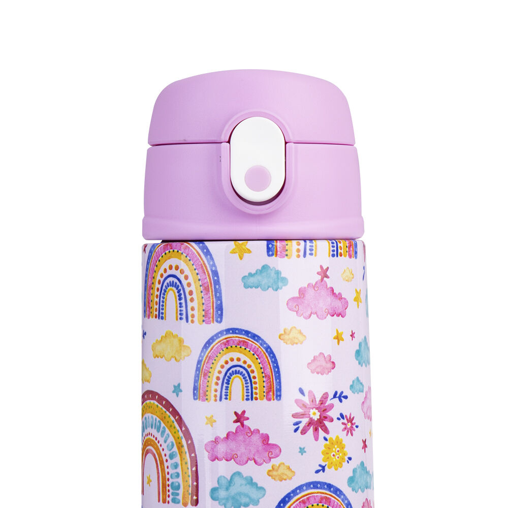 Oasis Stainless Steel Insulated Kids Drink Bottle w/Straw 550ml Rainbow Sky
