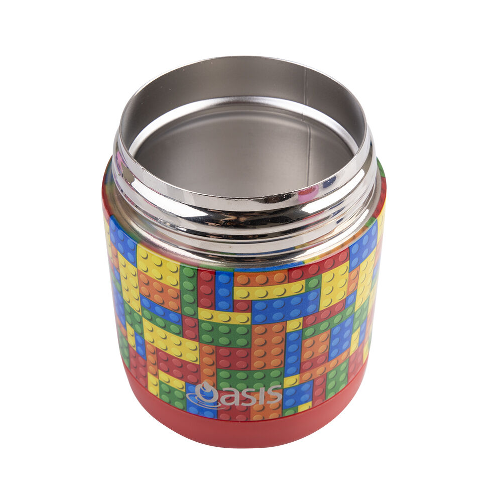 Oasis Stainless Steel Insulated Kids Food Flask Double Wall 300ml Bricks