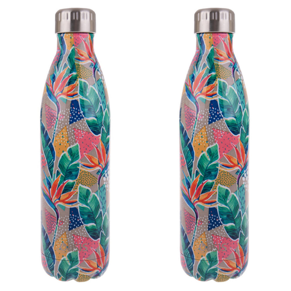2PK Oasis Stainless Steel Double Wall Insulated Drink Bottle 500ml - Botanical