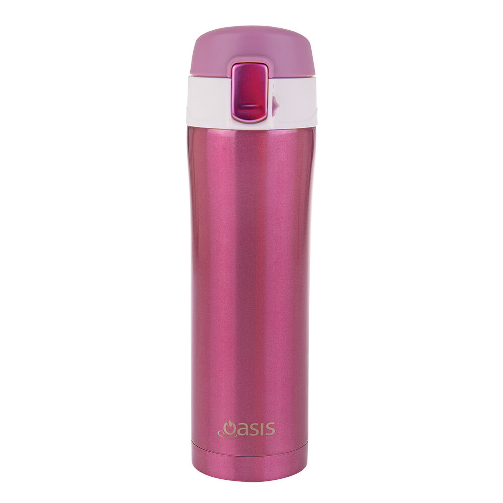Oasis Stainless Steel Flip-Top Double Walled Vacuum Flask 450ml Blush