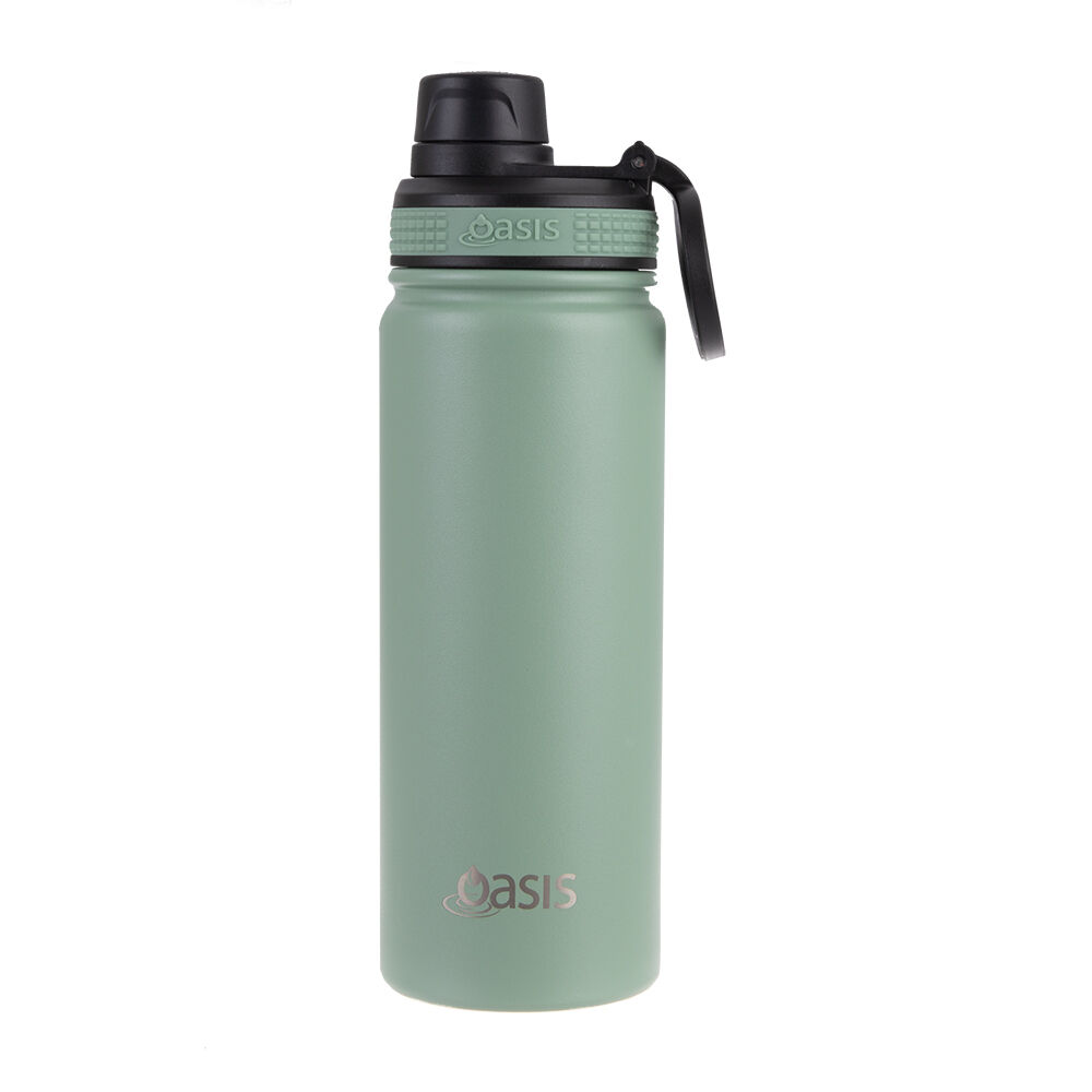 Oasis Stainless Steel Insulated Challenger Sports Bottle w/Cap 550ml Sage Green