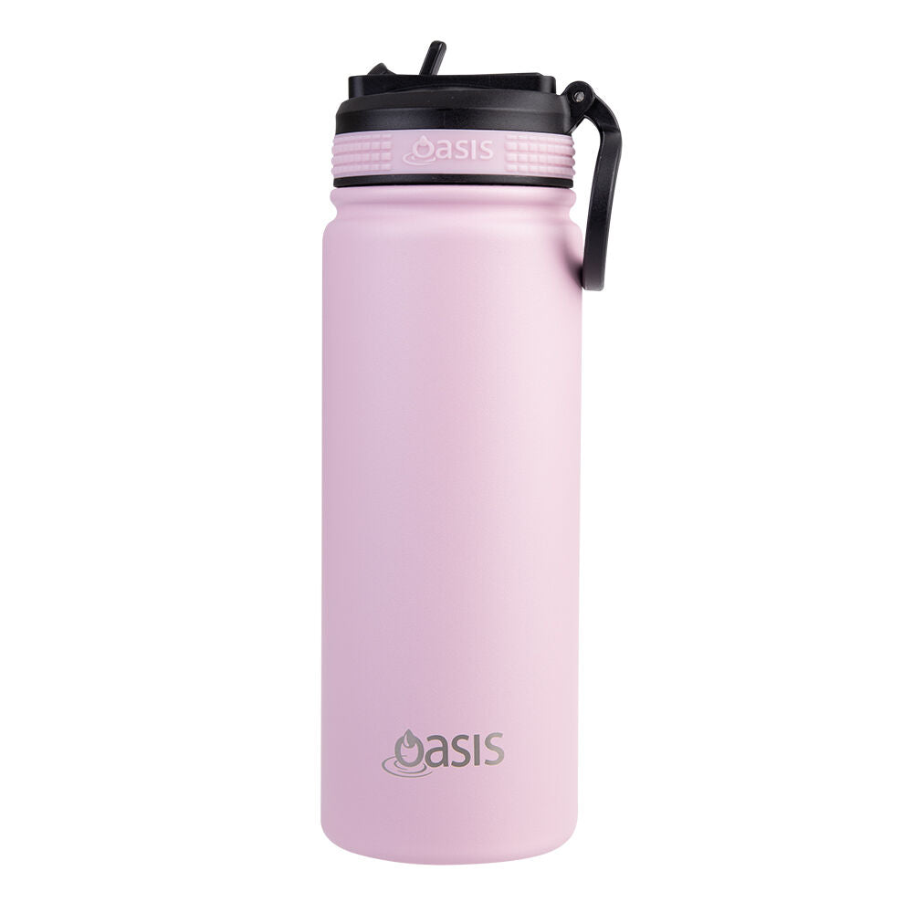 2PK Oasis Stainless Steel Insulated Challenger Sports Drink Bottle 550ml Carnation