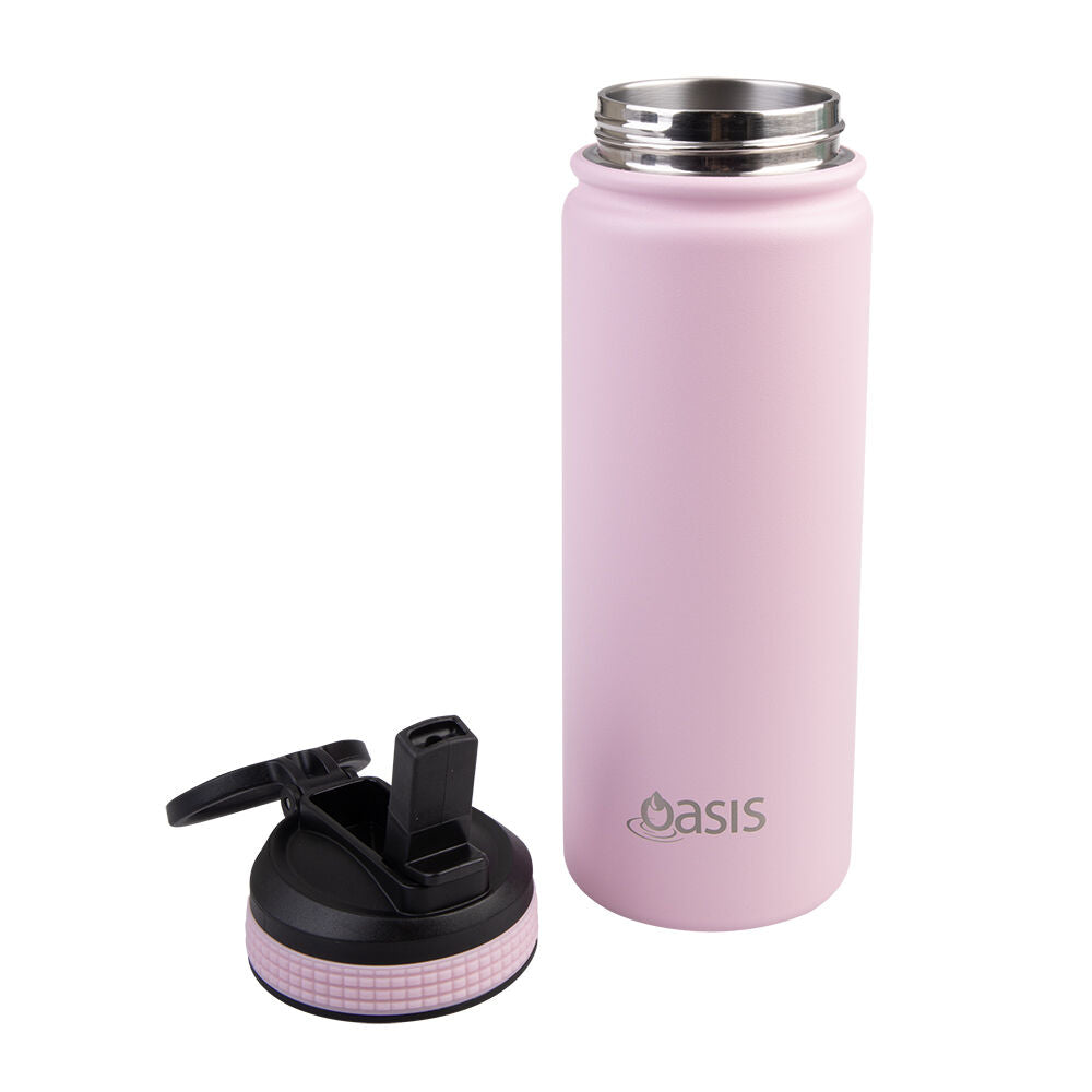 2PK Oasis Stainless Steel Insulated Challenger Sports Drink Bottle 550ml Carnation