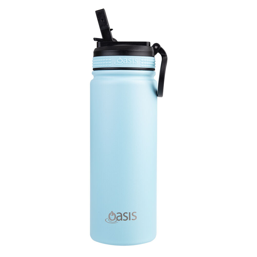 Oasis Stainless Steel Insulated Challenger Sports Drink Bottle 550ml Island Blue