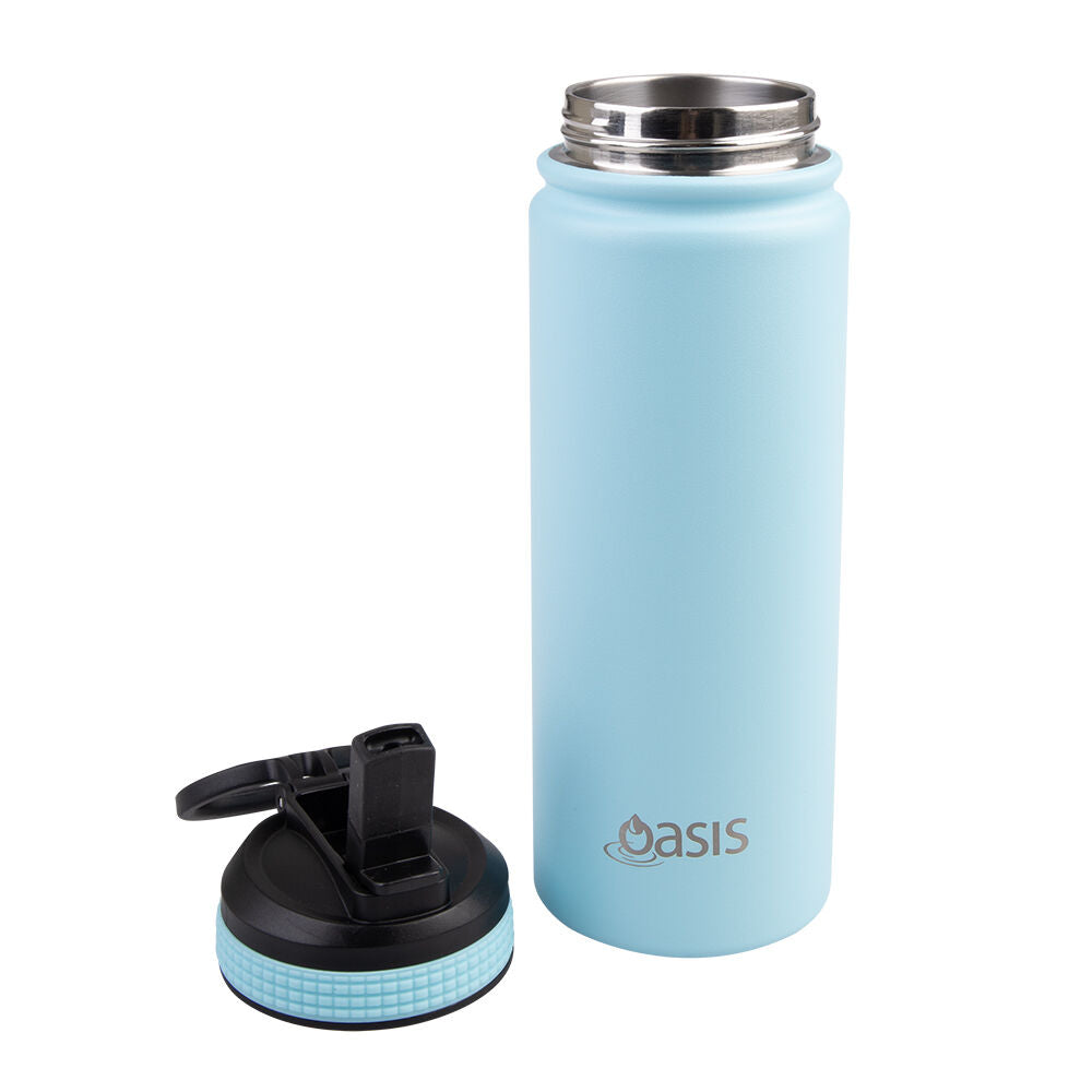 Oasis Stainless Steel Insulated Challenger Sports Drink Bottle 550ml Island Blue