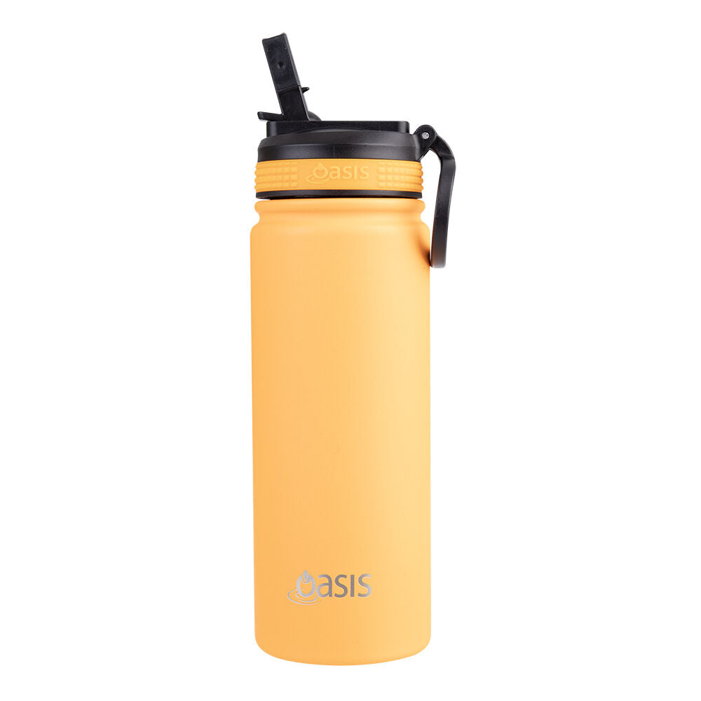 Oasis Stainless Steel Insulated Challenger Sports Drink Bottle 550ml Neon Orange
