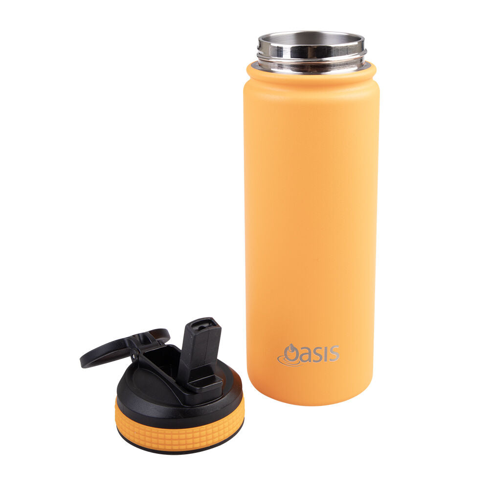 Oasis Stainless Steel Insulated Challenger Sports Drink Bottle 550ml Neon Orange