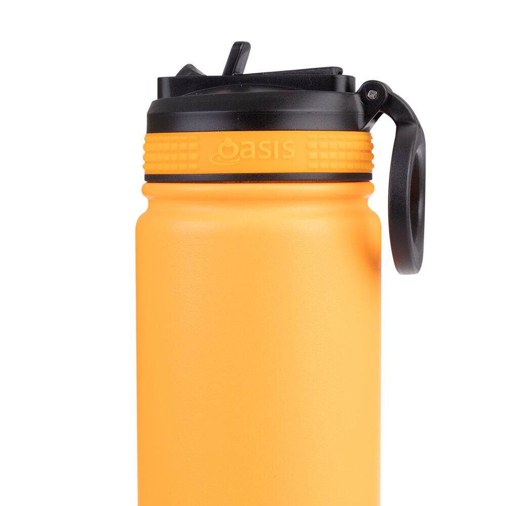 Oasis Stainless Steel Insulated Challenger Sports Drink Bottle 550ml Neon Orange