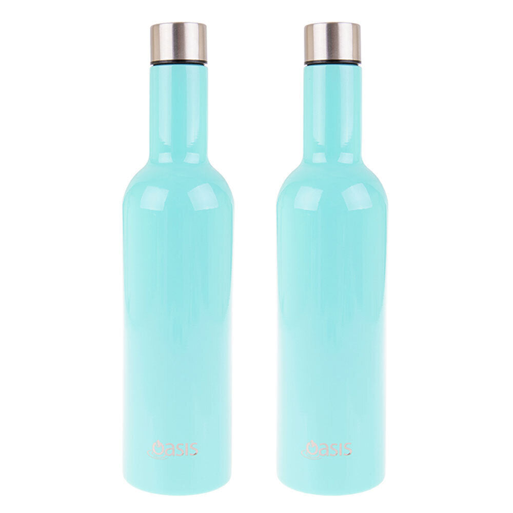 2PK Oasis Double Wall Insulated 750ml SS Wine Traveller Spearmint