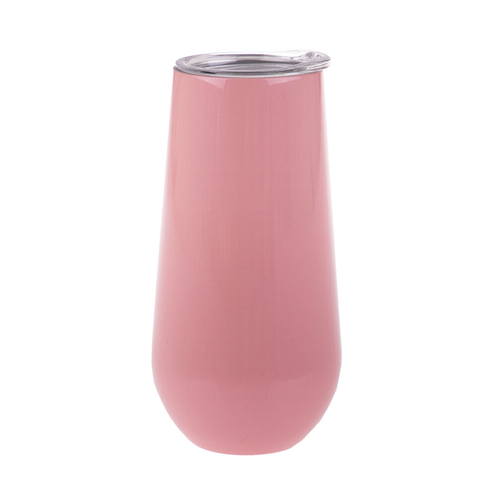 2PK Oasis Stainless Steel Insulated Champagne Flute Double Walled 180ml Soft Pink