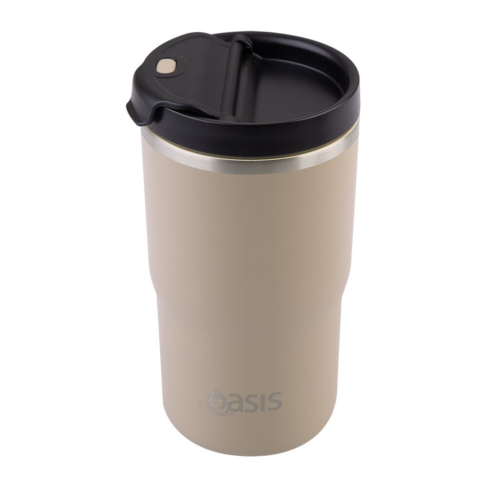 Oasis Ceramic Lined Stainless Steel Insulated Travel Mug 480ml Latte