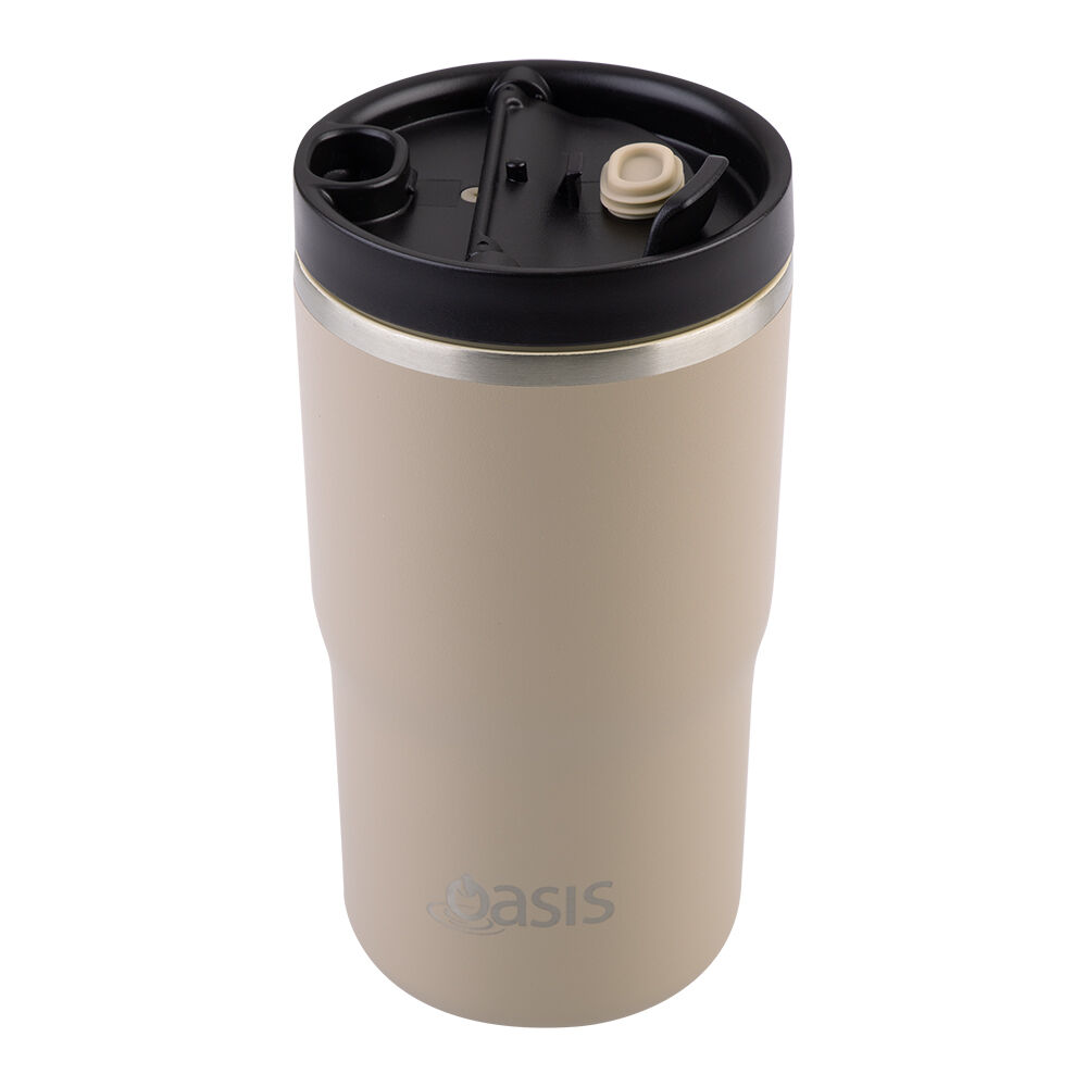 Oasis Ceramic Lined Stainless Steel Insulated Travel Mug 480ml Latte