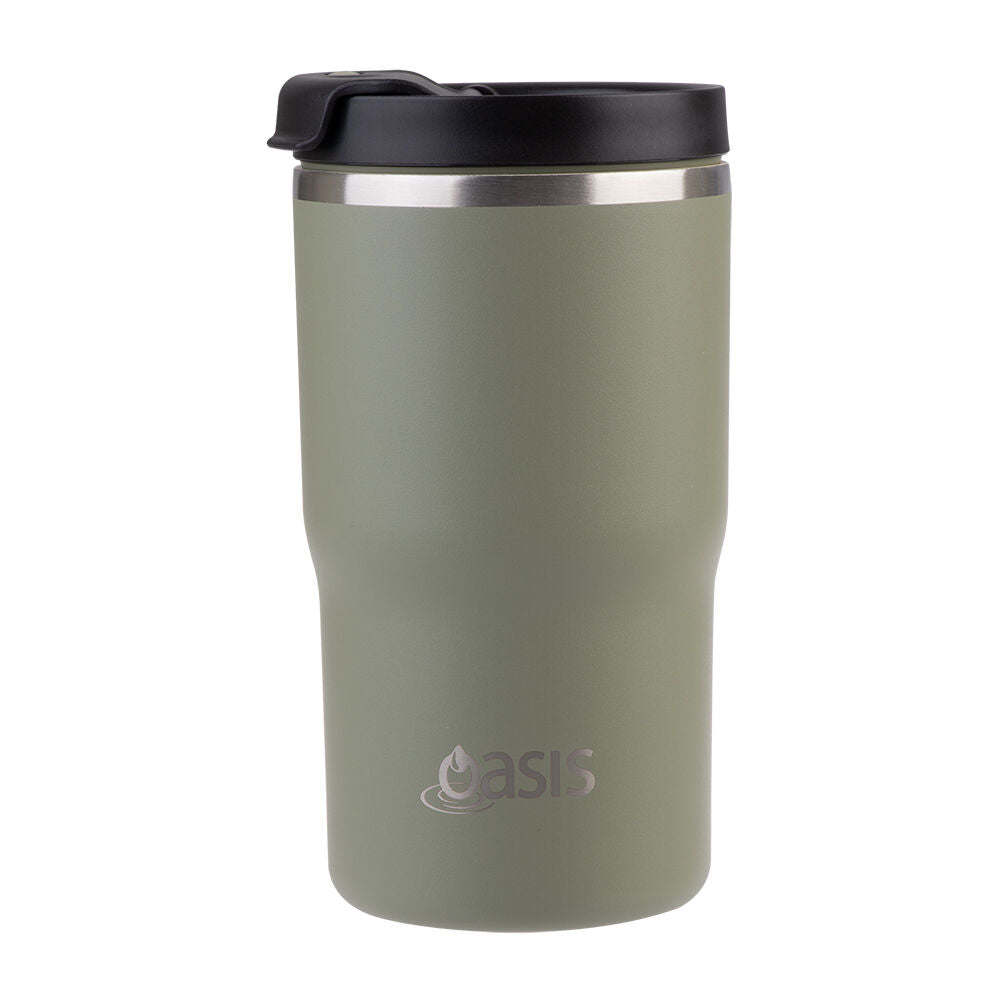 2PK Oasis Ceramic Lined Stainless Steel Insulated Travel Mug 480ml Olive Green