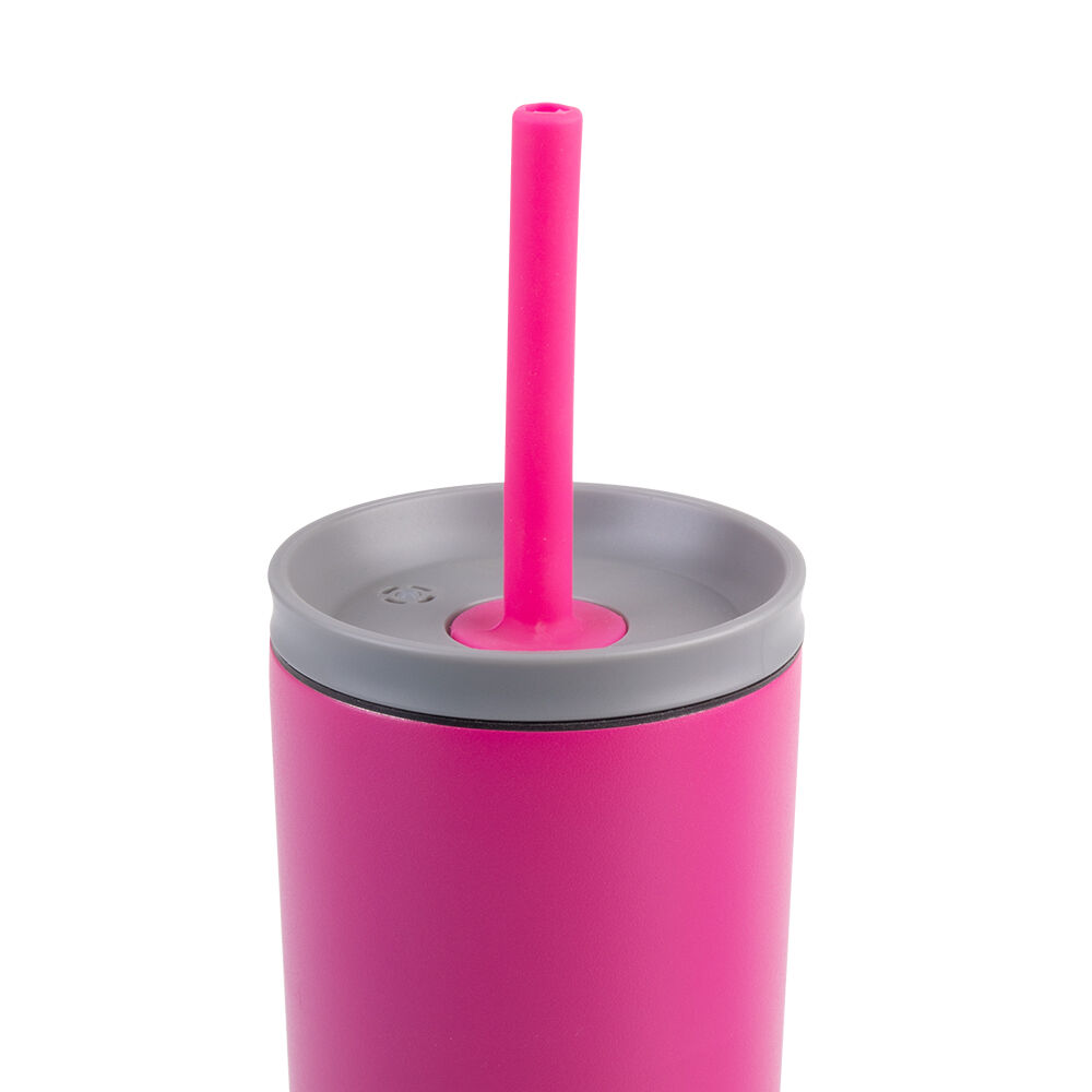 Oasis Super Sipper Stainless Steel Insulated Tumbler w/ Straw 600ml Fuchsia