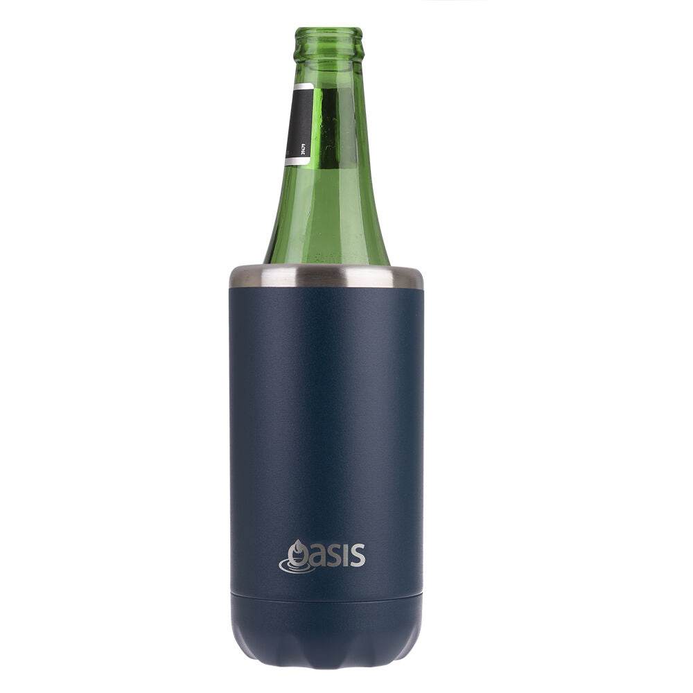 Oasis Stainless Steel Insulated Cooler Can Double Walled 330ml Navy