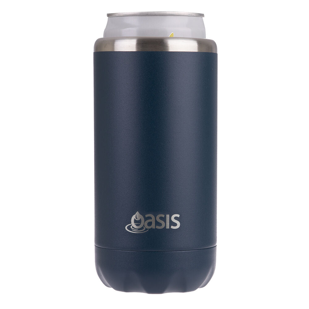 Oasis Stainless Steel Insulated Cooler Can Double Walled 330ml Navy