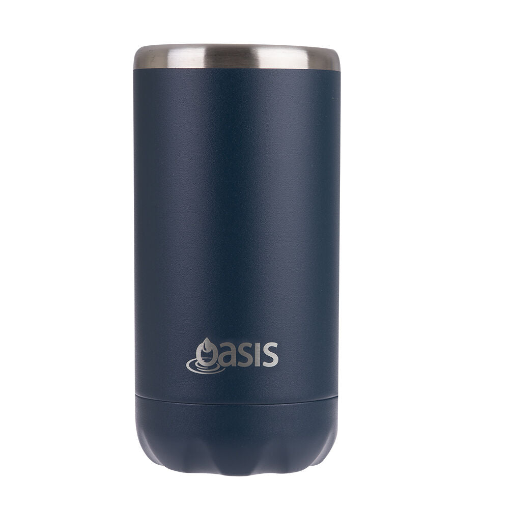 Oasis Stainless Steel Insulated Cooler Can Double Walled 330ml Navy