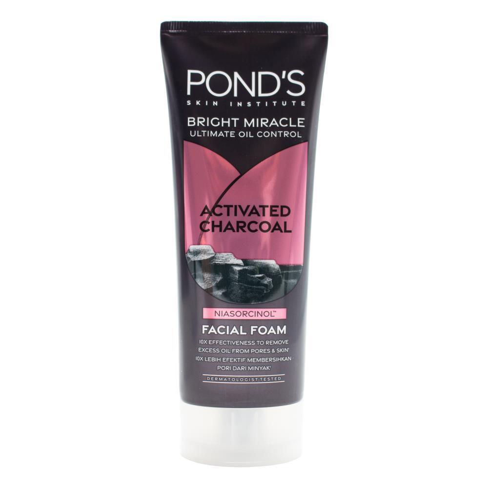 3PK Ponds Bright Miracle Activated Charcoal Facial Foam 90g