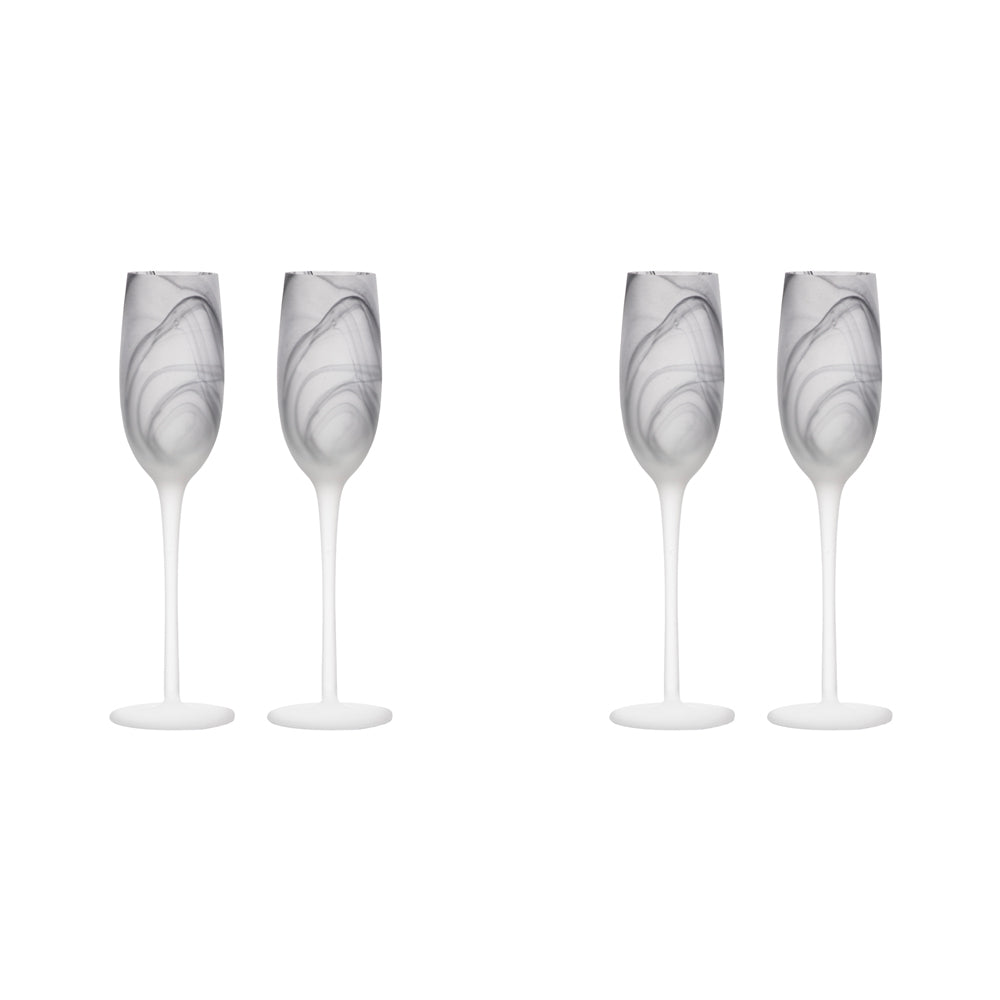 2x 2pc Tempa Skylar Storm Champagne Drinking Glass Cup Set