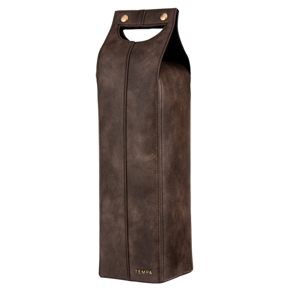 Tempa Harley Single Wine Travel Bag/Carrier - Chocolate Brown