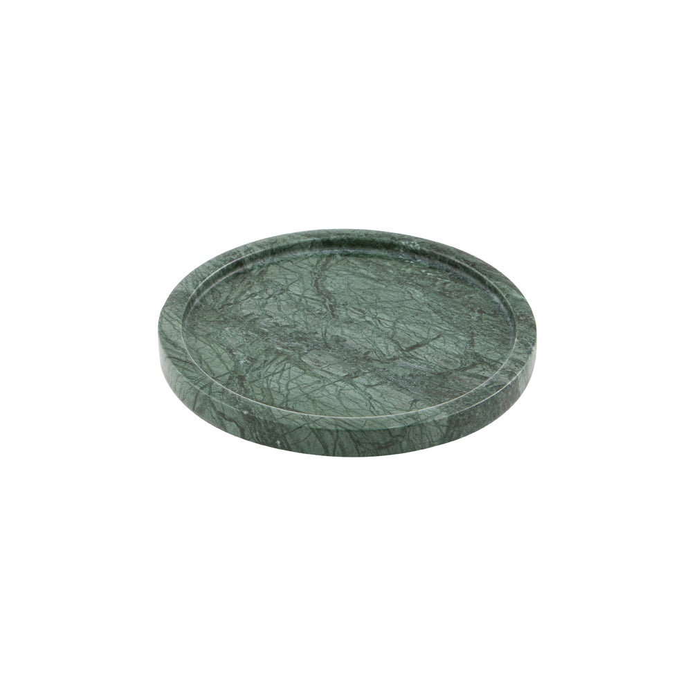 2PK Tempa Kira Small Marble Round Tray/Platter Home Decor - Green