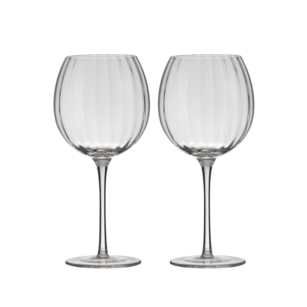 4pc Tempa Sienna Rippled Gin Drinking Glasses Set 21cm Clear