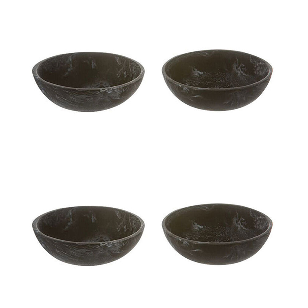 2x 2pc Tempa Bennett Marble Finish Resin Serving Bowl Set 10cm Black