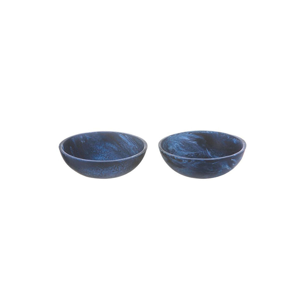 4x 2pc Tempa Bennett Marble Finish Resin Serving Bowl Set 10cm Blue