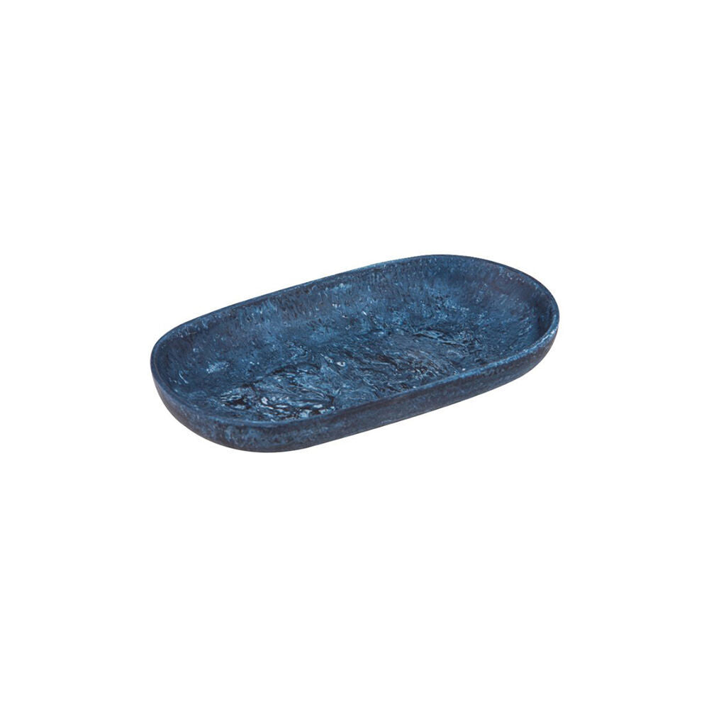 2x Tempa Bennett Marble Finish Resin Display Barware Tray 24.5x14cm Blue