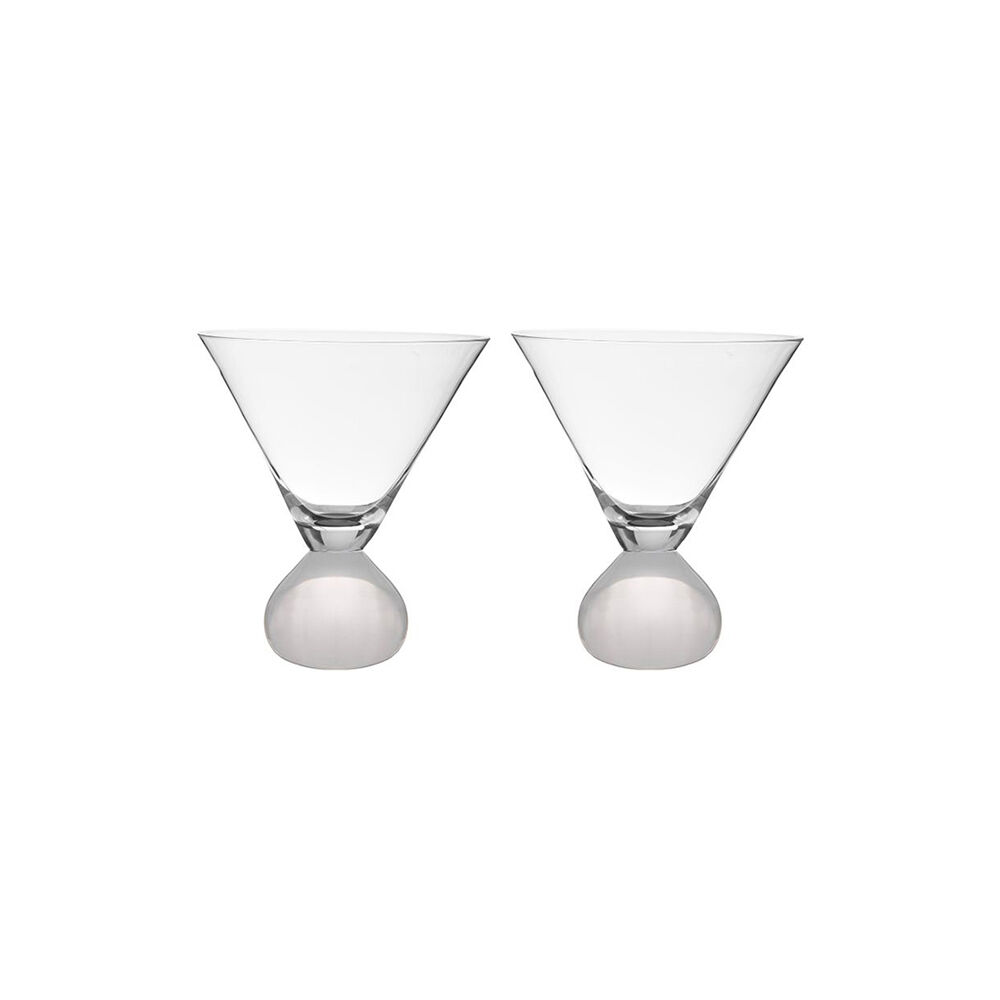 2pc Tempa Zephyr Spherical Martini Drinking Glasses Set 12cm White