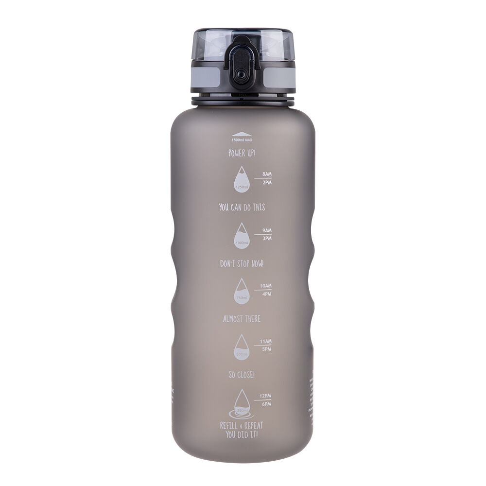 Oasis Tritan Motivational Sports Water Drinking Bottle 1.5L Graphite