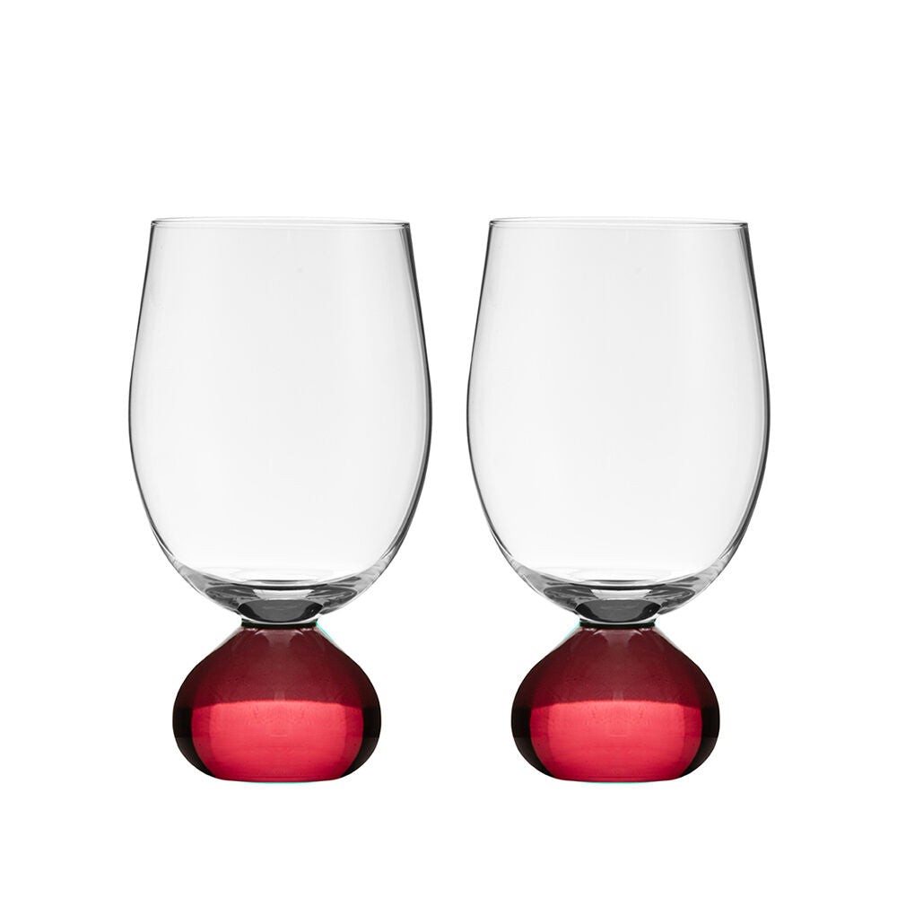 2pc Tempa Zephyr Spherical Wine Drinking Glasses Set 16cm Ruby Red