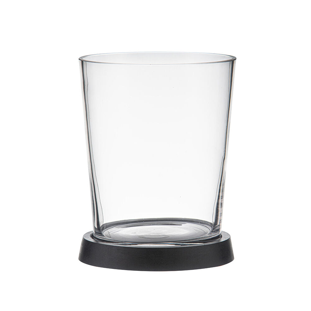 Tempa Harvey Ice Cooler Storage Bucket w/ Wooden Base Clear/Black