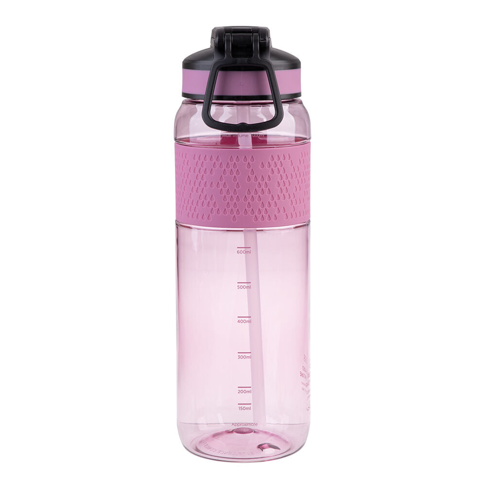 2PK Oasis Tritan Sports Water Drinking Bottle w/ Sipper Straw 1L Pink Berry