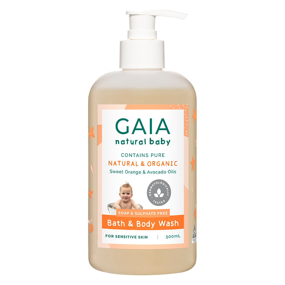 Gaia 1L Pure/Organic Bath & Body Wash for Baby/Kids/Toddlers Vegan Friendly